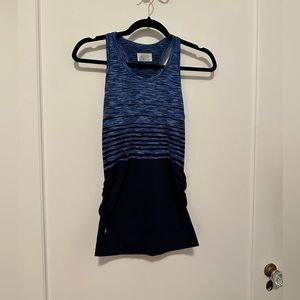 Athleta blue racer-back tank with underside hem grip - Size S
